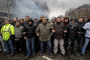 Peugeot workers protest in Paris